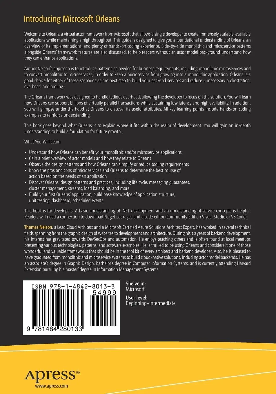 Rückseite: 9781484280133 | Introducing Microsoft Orleans | Thomas Nelson | Taschenbuch | xviii