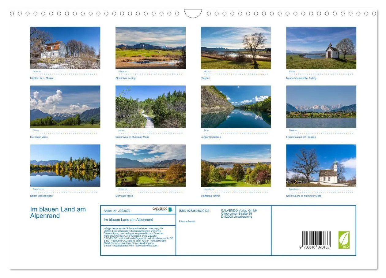 Bild: 9783516820133 | Im blauen Land am Alpenrand (Wandkalender 2027 DIN A3 quer),...
