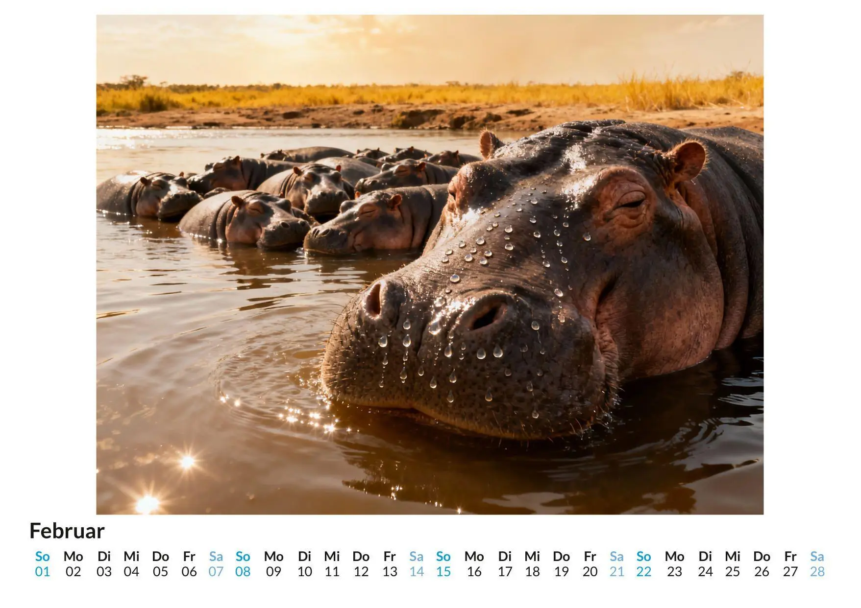 Bild: 9783695330133 | Nilpferd | Julian Maier | Kalender | Deutsch | 2026 | FlipFlop