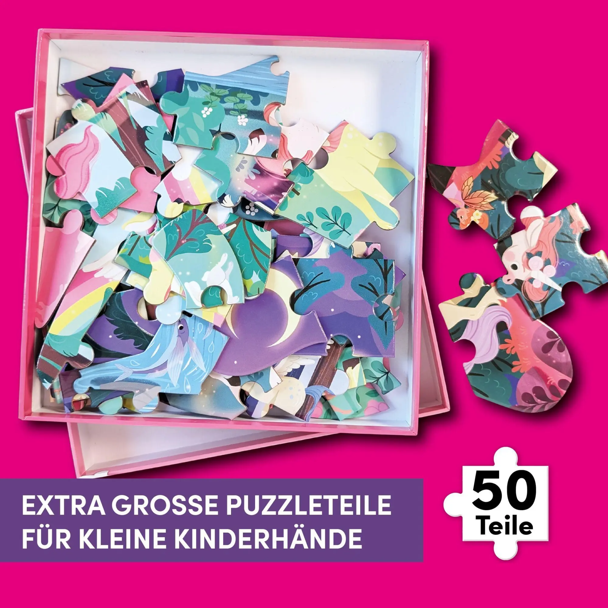 Bild: 4007742170233 | Einhorn XXL-Formpuzzle | Bodenpuzzle mit 50 Teilen | Emmanuelle Colin