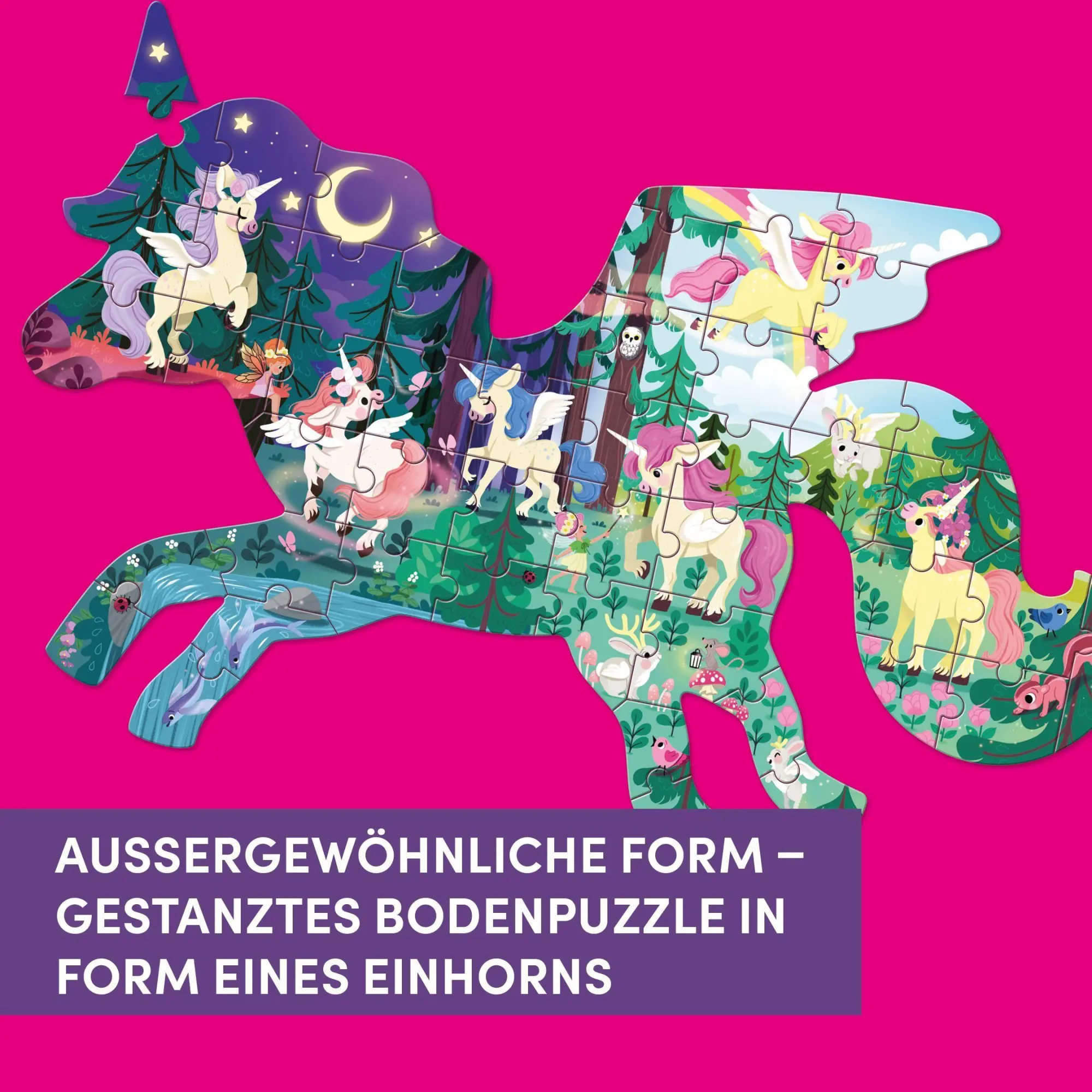 Bild: 4007742170233 | Einhorn XXL-Formpuzzle | Bodenpuzzle mit 50 Teilen | Emmanuelle Colin