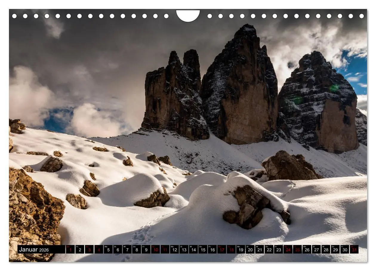 Bild: 9783457890233 | Drei Zinnen. Sextner Dolomiten (Wandkalender 2026 DIN A4 quer),...