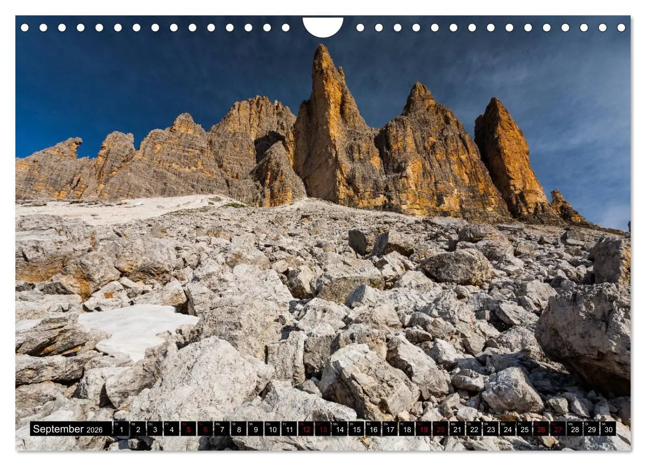 Bild: 9783457890233 | Drei Zinnen. Sextner Dolomiten (Wandkalender 2026 DIN A4 quer),...