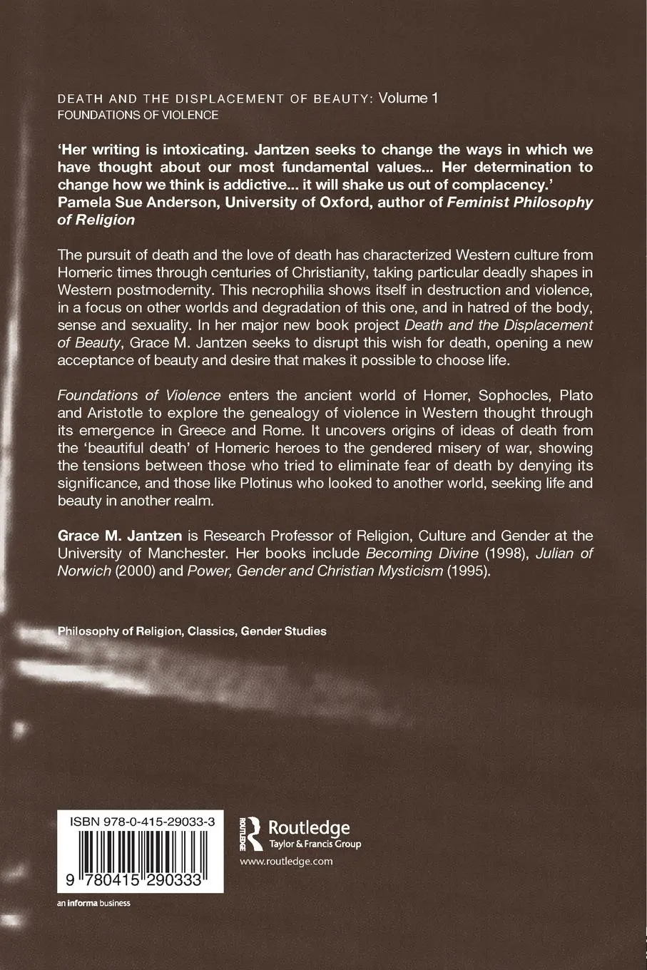 Rückseite: 9780415290333 | Foundations of Violence | Grace M Jantzen (u. a.) | Taschenbuch | 2004