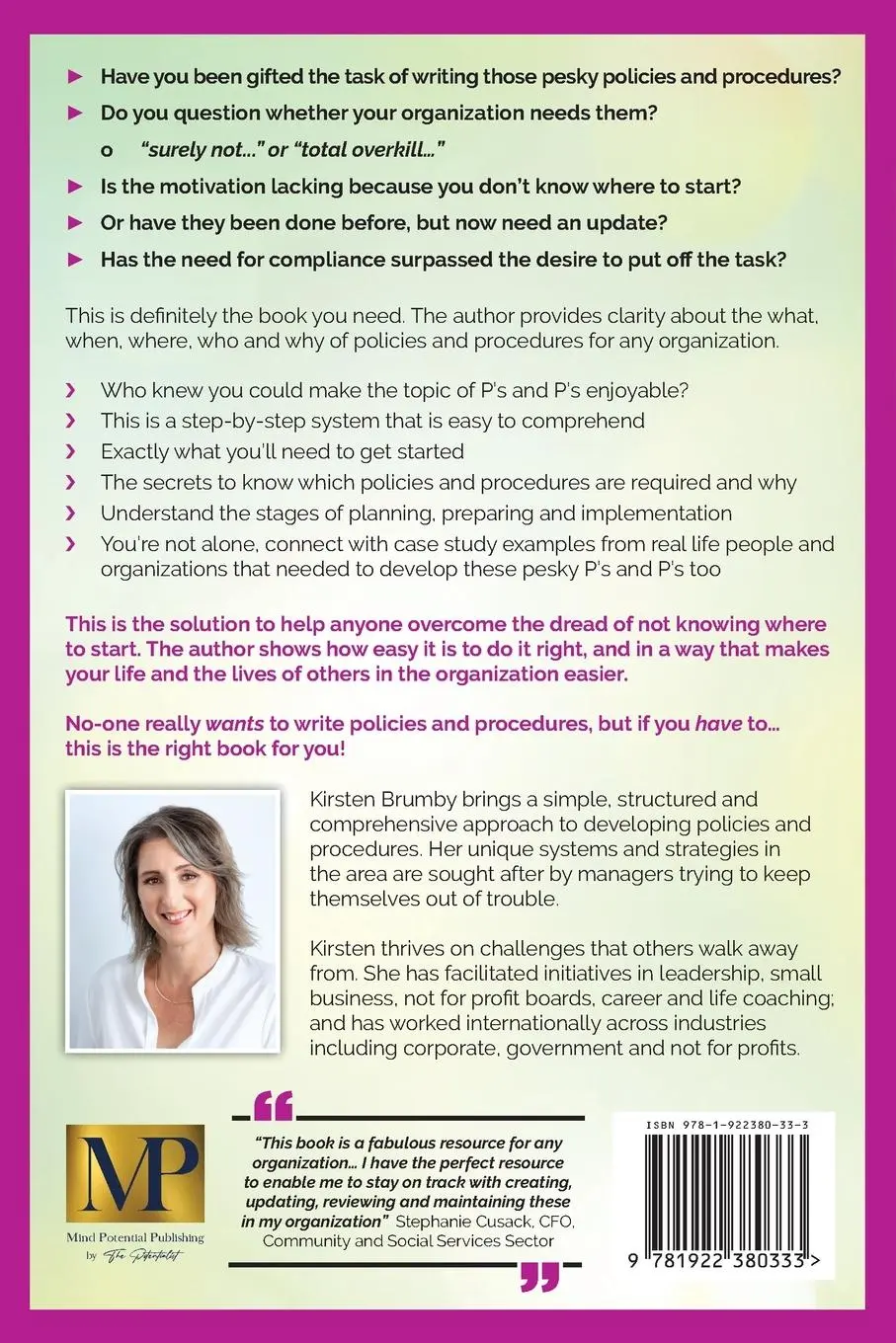 Rückseite: 9781922380333 | How to Write Effective Policies and Procedures | Kirsten Brumby | Buch