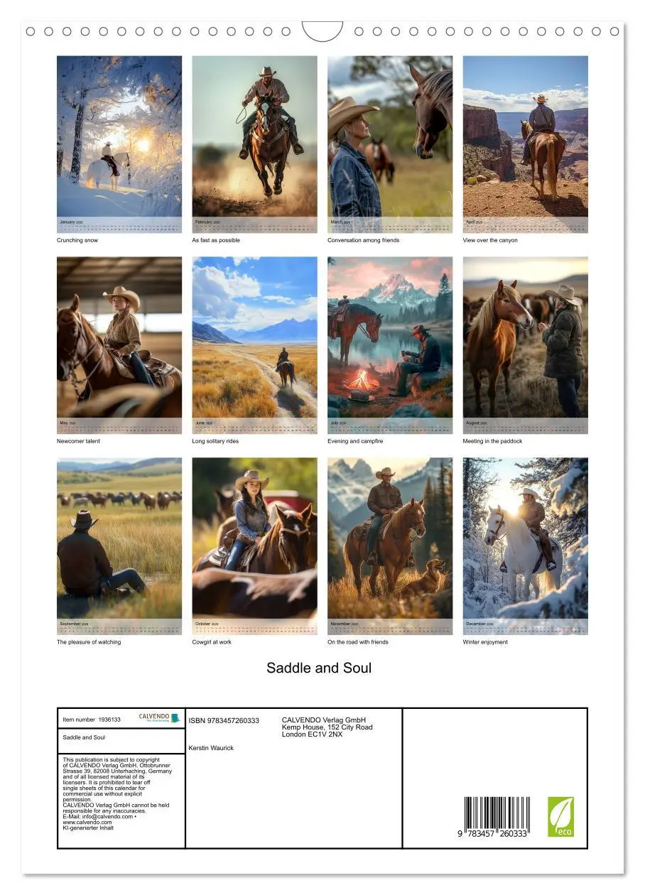 Bild: 9783457260333 | Saddle and Soul (Wall Calendar 2026 DIN A3 portrait), CALVENDO 12...