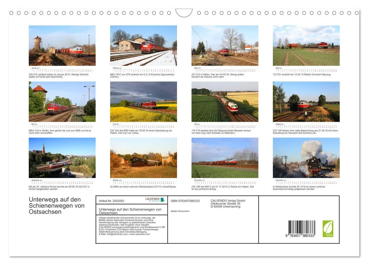 Bild: 9783457880333 | Unterwegs auf den Schienenwegen von Ostsachsen (Wandkalender 2026...