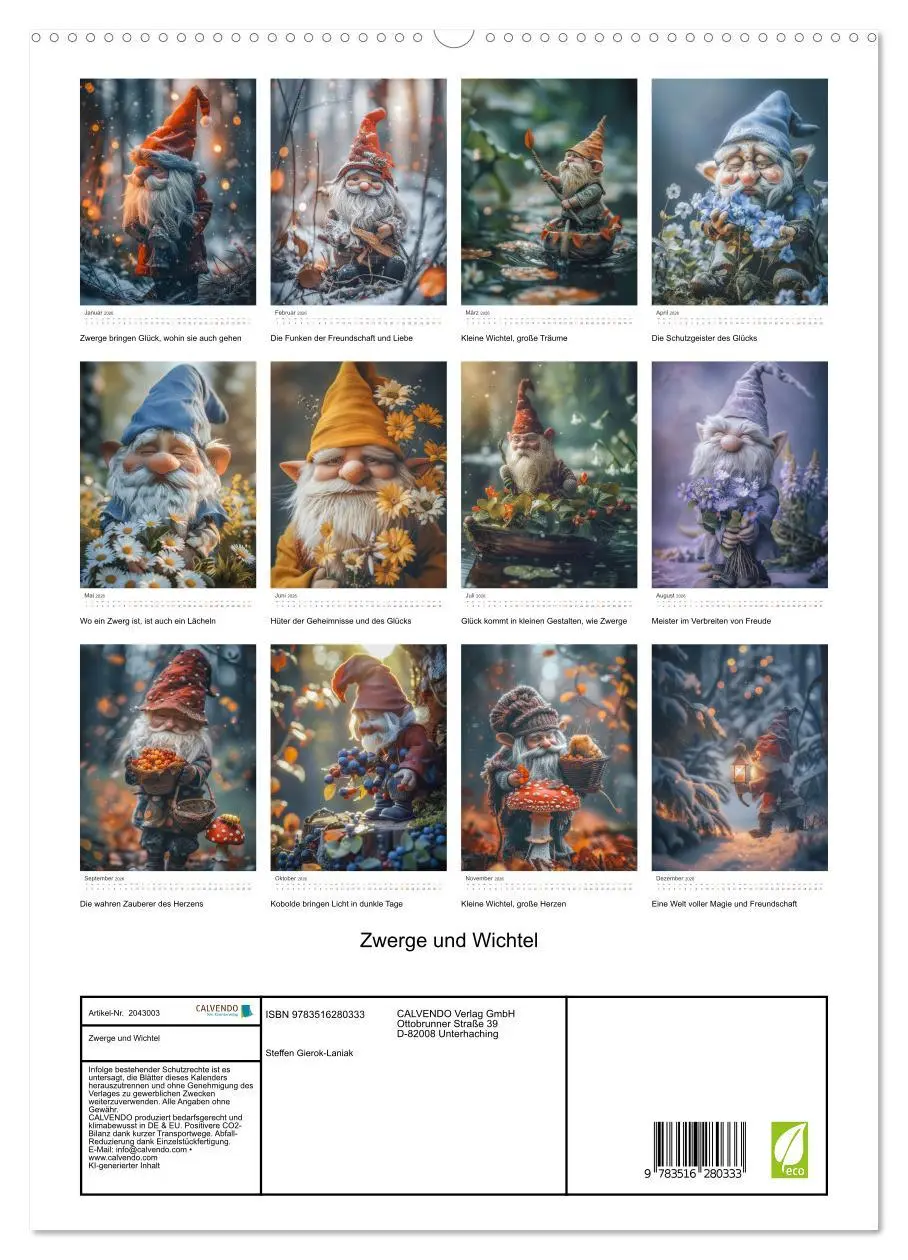 Bild: 9783516280333 | Zwerge und Wichtel (hochwertiger Premium Wandkalender 2026 DIN A2...