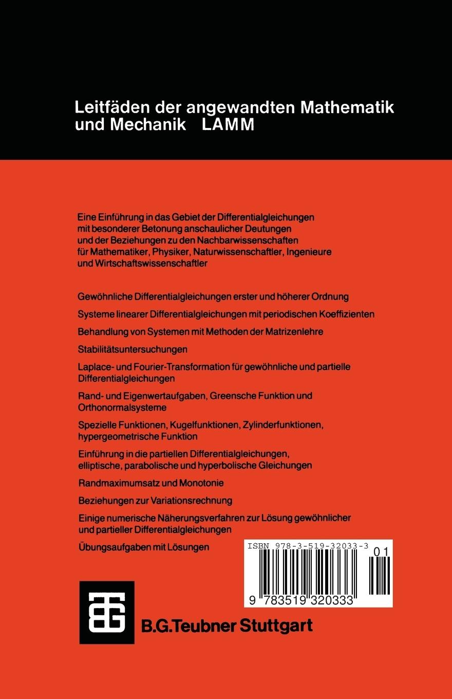 Rückseite: 9783519320333 | Differentialgleichungen | Lothar Collatz | Taschenbuch | 318 S. | 1990