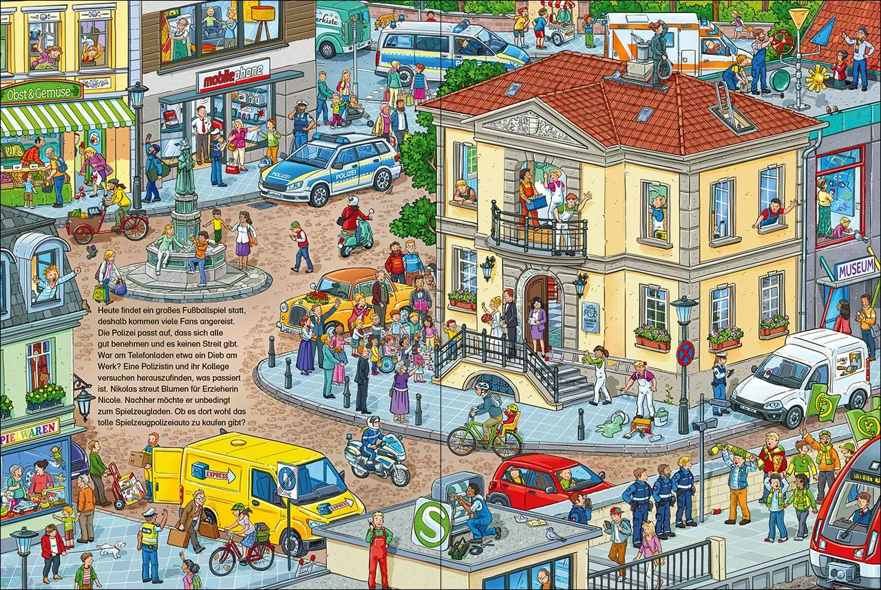 Bild: 9783743200333 | Wo ist das kleine Polizeiauto? | Loewe Wimmelbücher | Buch | 16 S.