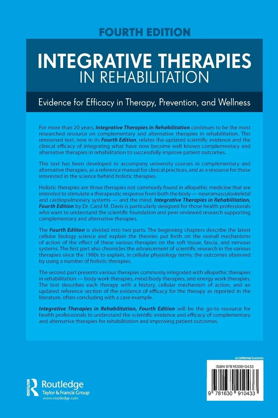Rückseite: 9781630910433 | Integrative Therapies in Rehabilitation | Carol M. Davis | Buch | 2016