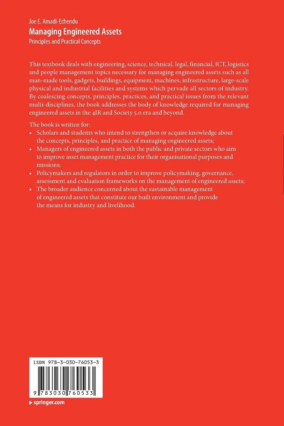 Rückseite: 9783030760533 | Managing Engineered Assets | Principles and Practical Concepts | Buch