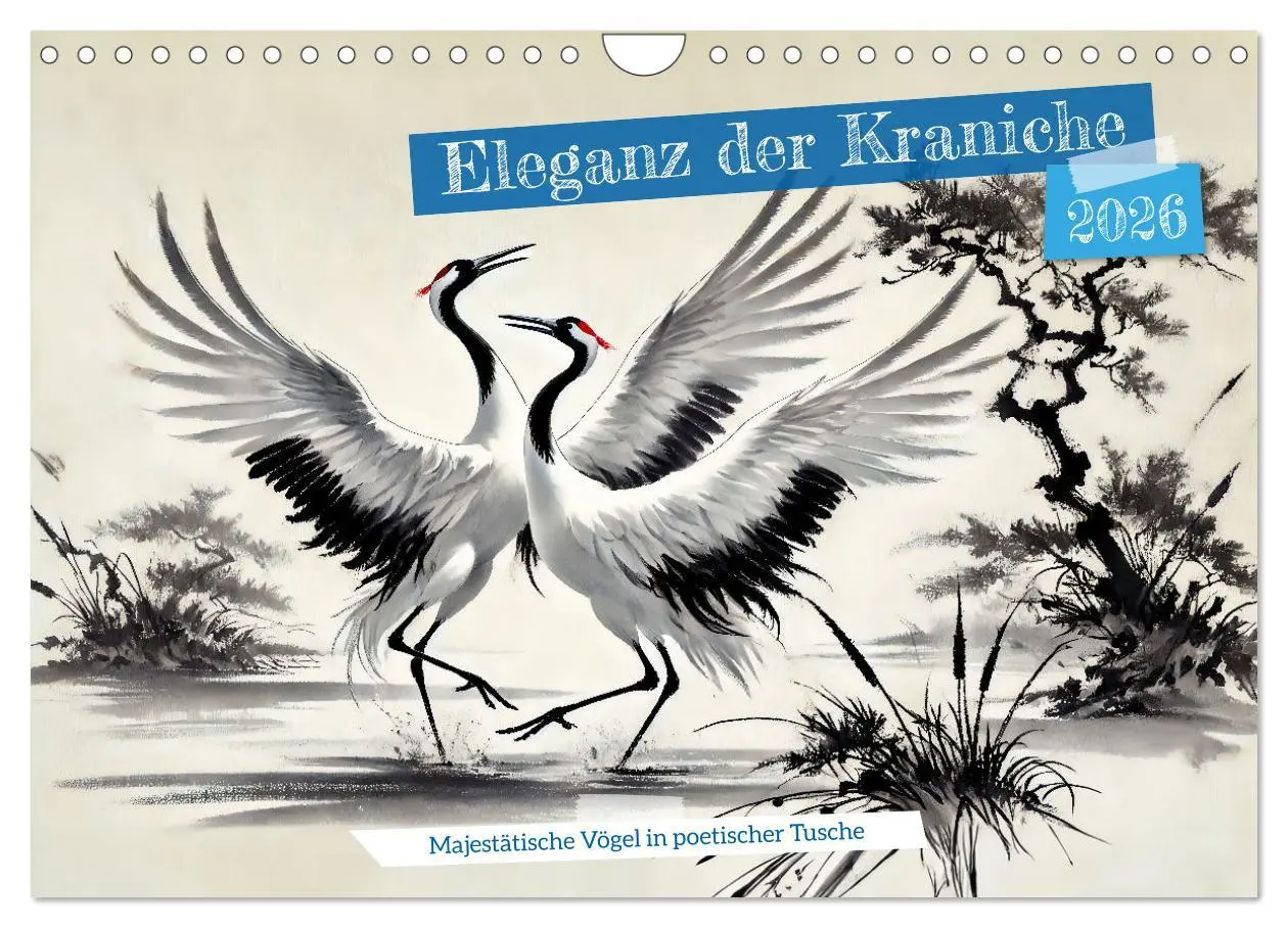 Cover: 9783457310533 | Eleganz der Kraniche - Majestätische Vögel in poetischer Tusche...