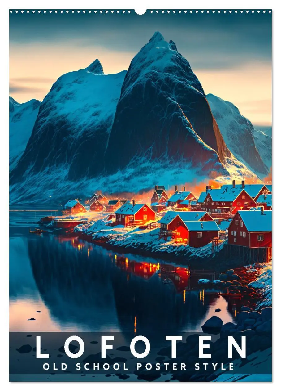 Cover: 9783516330533 | Lofoten - Old School Poster Style (Wandkalender 2026 DIN A2 hoch),...
