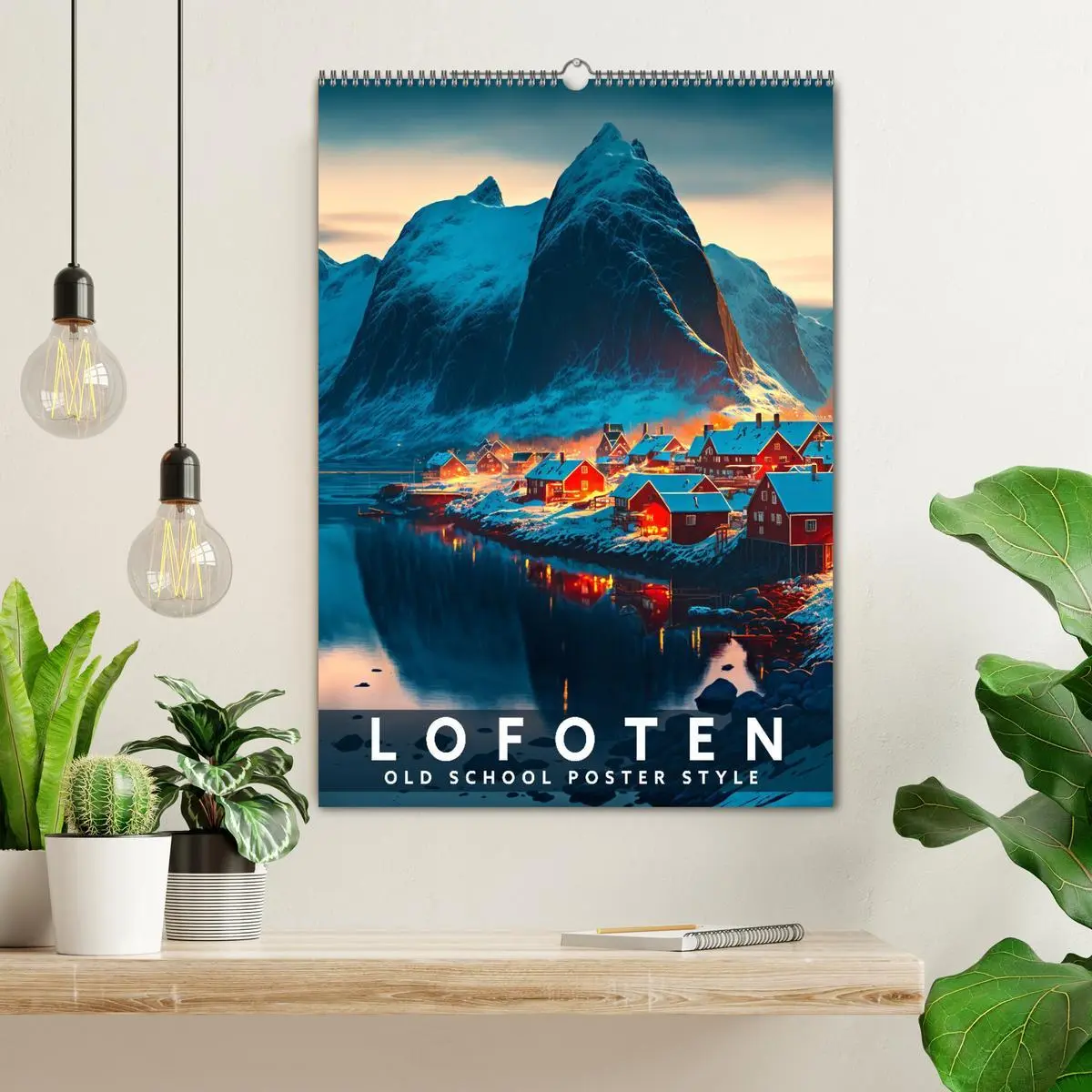 Bild: 9783516330533 | Lofoten - Old School Poster Style (Wandkalender 2026 DIN A2 hoch),...