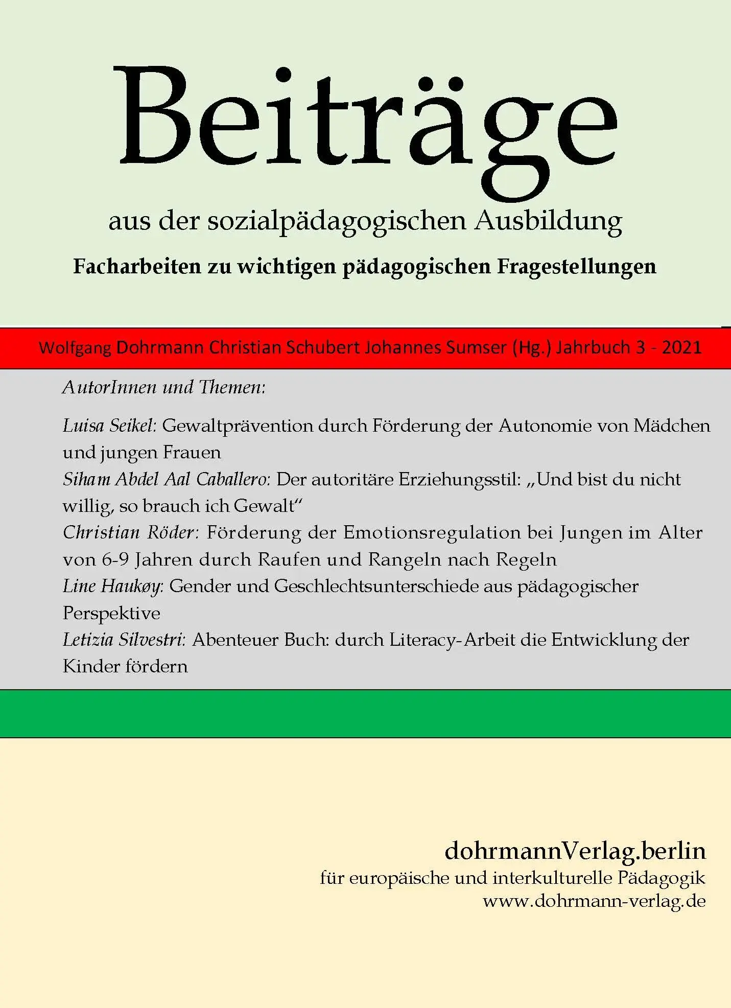 Cover: 9783938620533 | Beiträge aus der sozialpädagogischen Ausbildung | Dohrmann (u. a.)