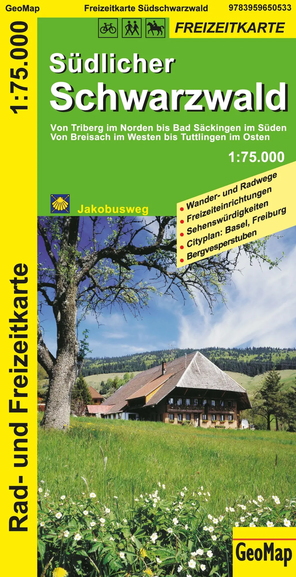 Cover: 9783959650533 | Südlicher Schwarzwald - Rad- und Freizeitkarte | 1:75.000 | GeoMap