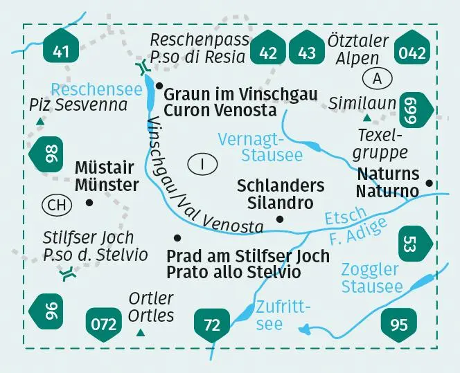 Bild: 9783991540533 | KOMPASS Wanderkarte 52 Vinschgau / Val Venosta 1:50.000 | (Land-)Karte