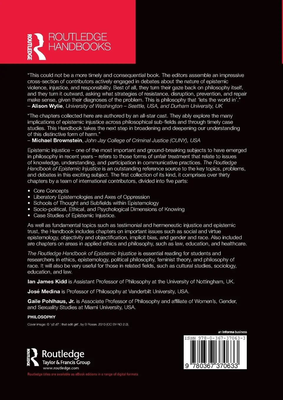 Rückseite: 9780367370633 | The Routledge Handbook of Epistemic Injustice | Ian James Kidd (u. a.)