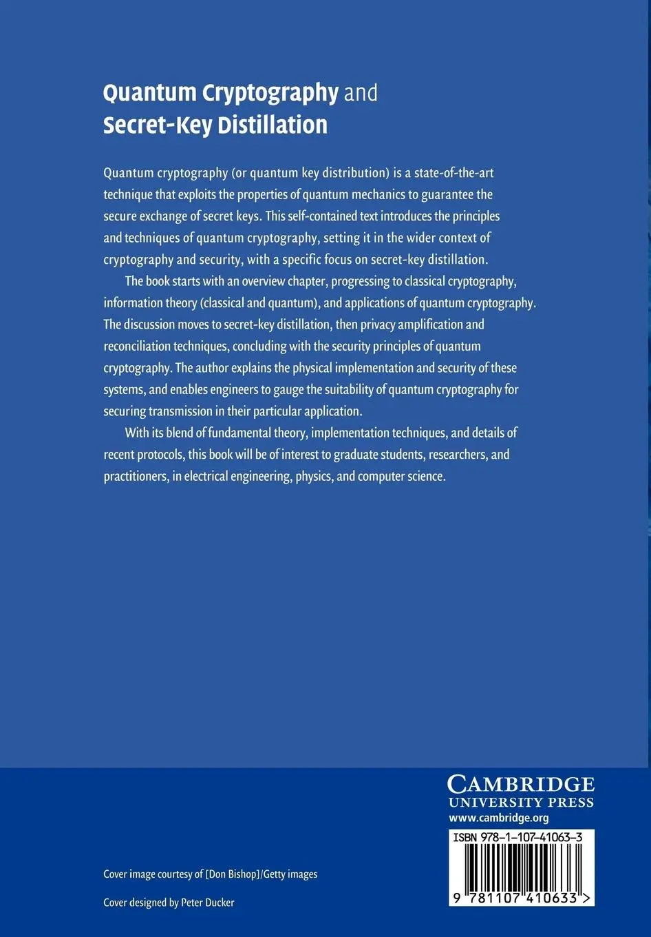 Rückseite: 9781107410633 | Quantum Cryptography and Secret-Key Distillation | Assche (u. a.)