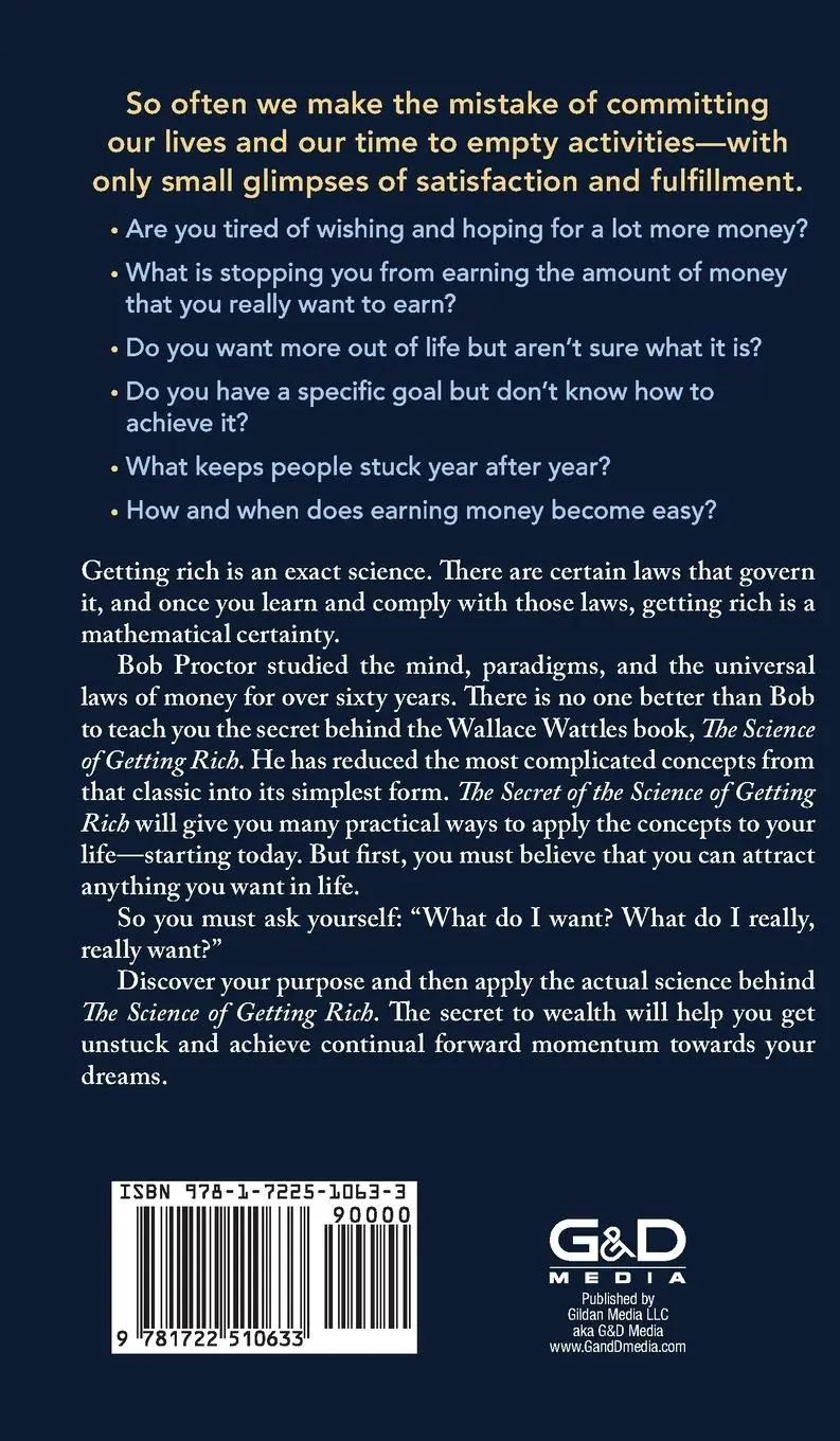 Rückseite: 9781722510633 | The Secret of The Science of Getting Rich | Bob Proctor (u. a.) | Buch