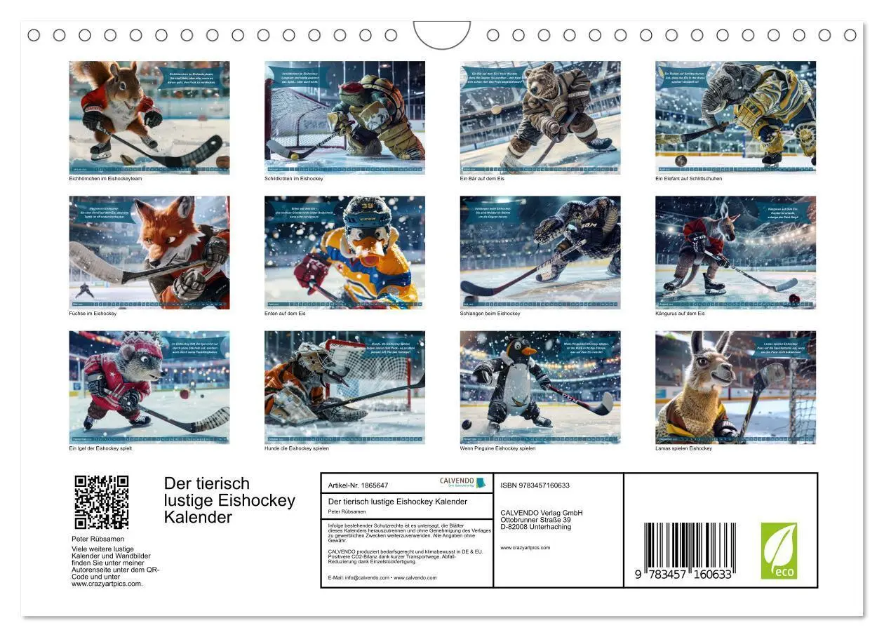 Bild: 9783457160633 | Der tierisch lustige Eishockey Kalender (Wandkalender 2025 DIN A4...