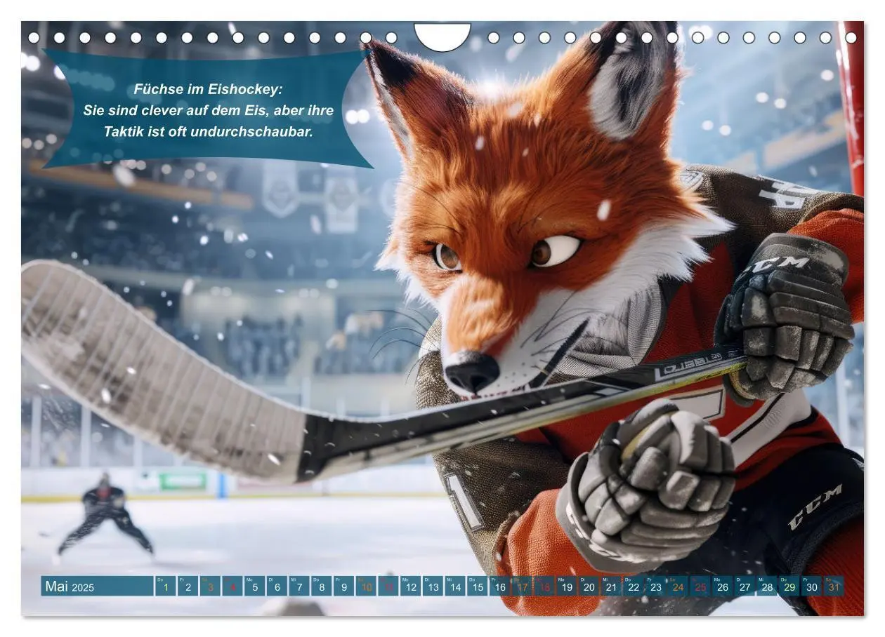 Bild: 9783457160633 | Der tierisch lustige Eishockey Kalender (Wandkalender 2025 DIN A4...