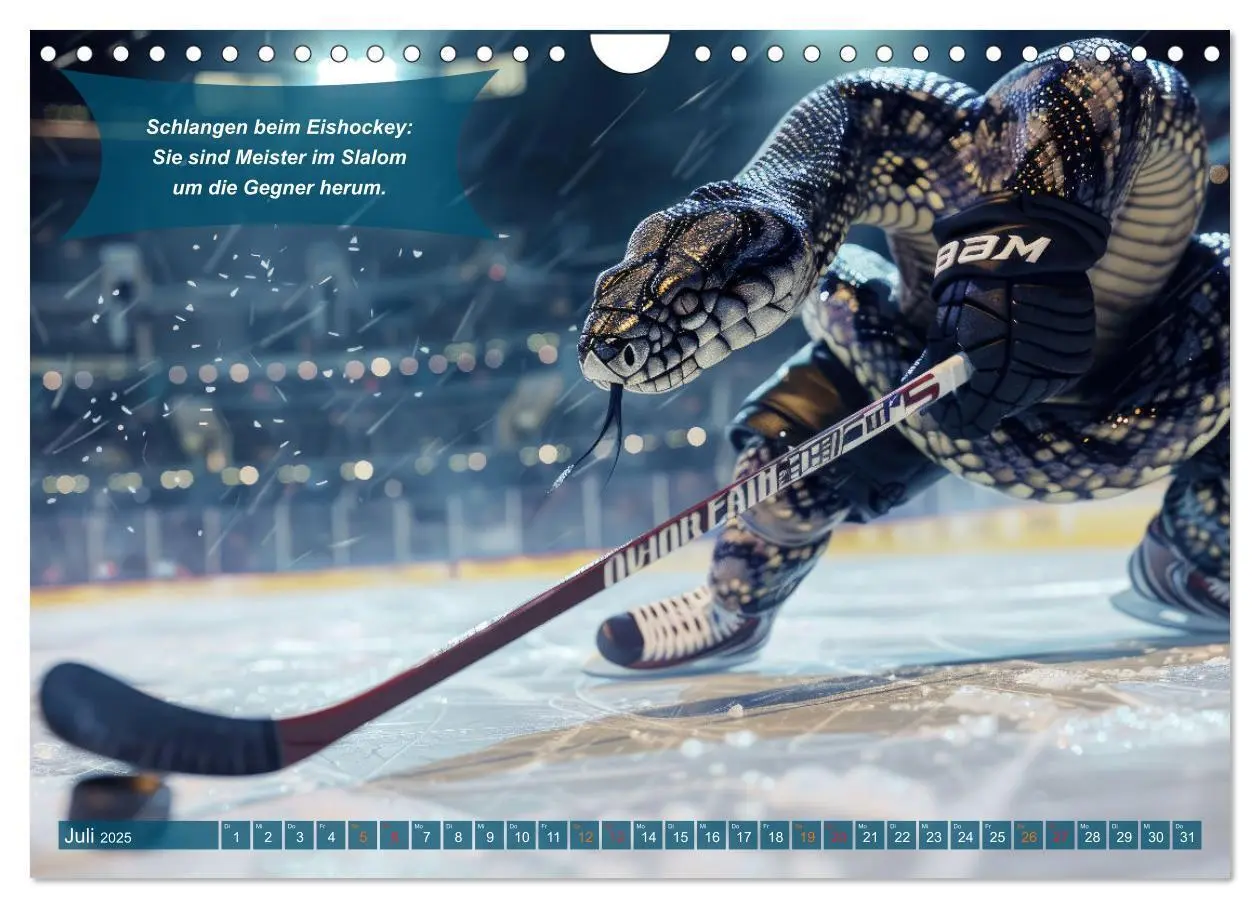 Bild: 9783457160633 | Der tierisch lustige Eishockey Kalender (Wandkalender 2025 DIN A4...