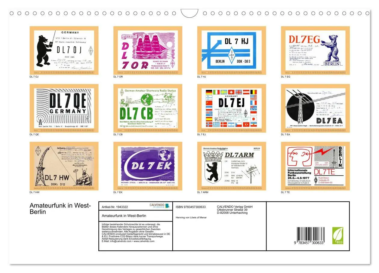 Bild: 9783457300633 | Amateurfunk in West-Berlin (Wandkalender 2026 DIN A3 quer),...