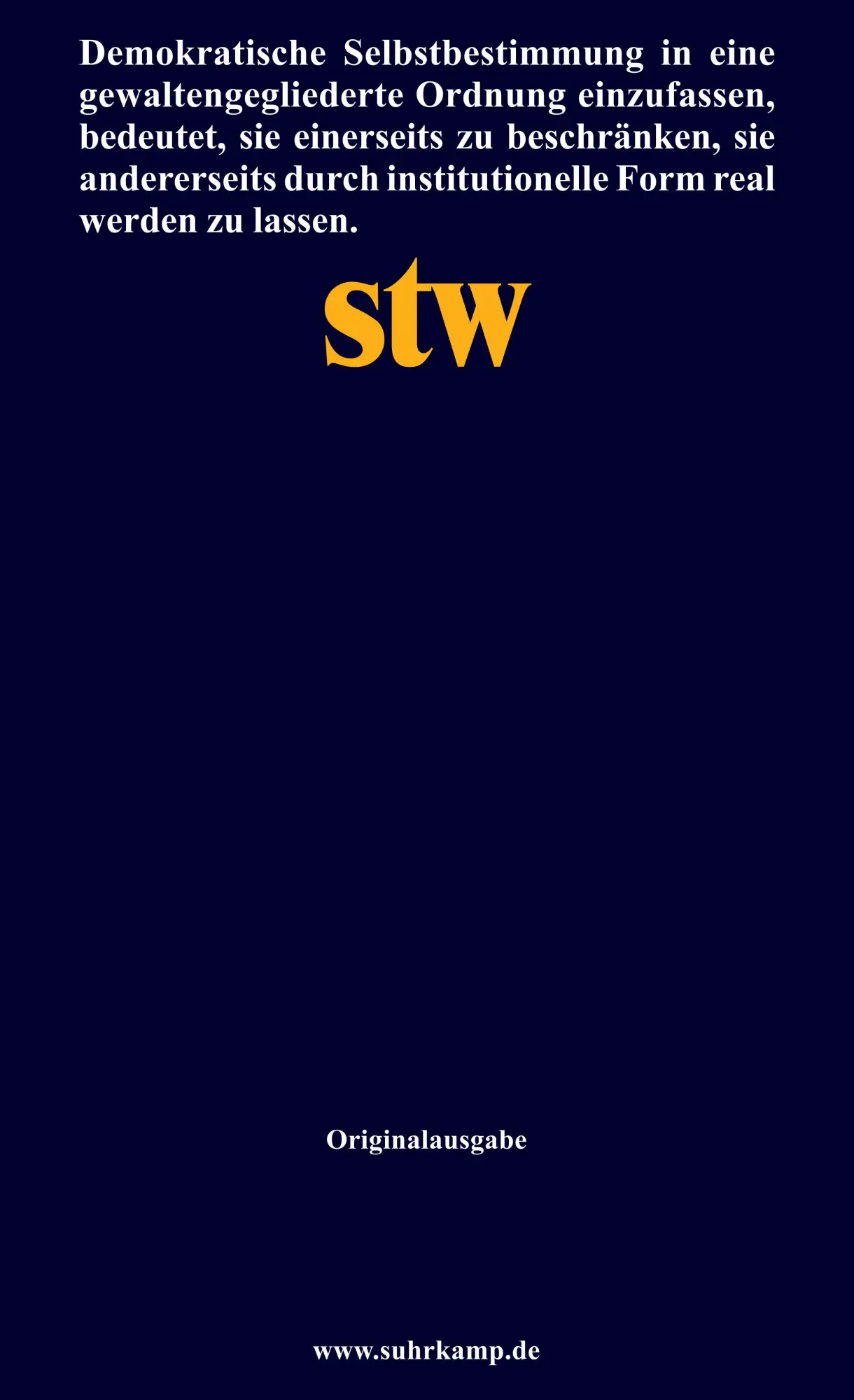 Rückseite: 9783518300633 | Demokratie und Gewaltengliederung | Studien zur Verfassungstheorie