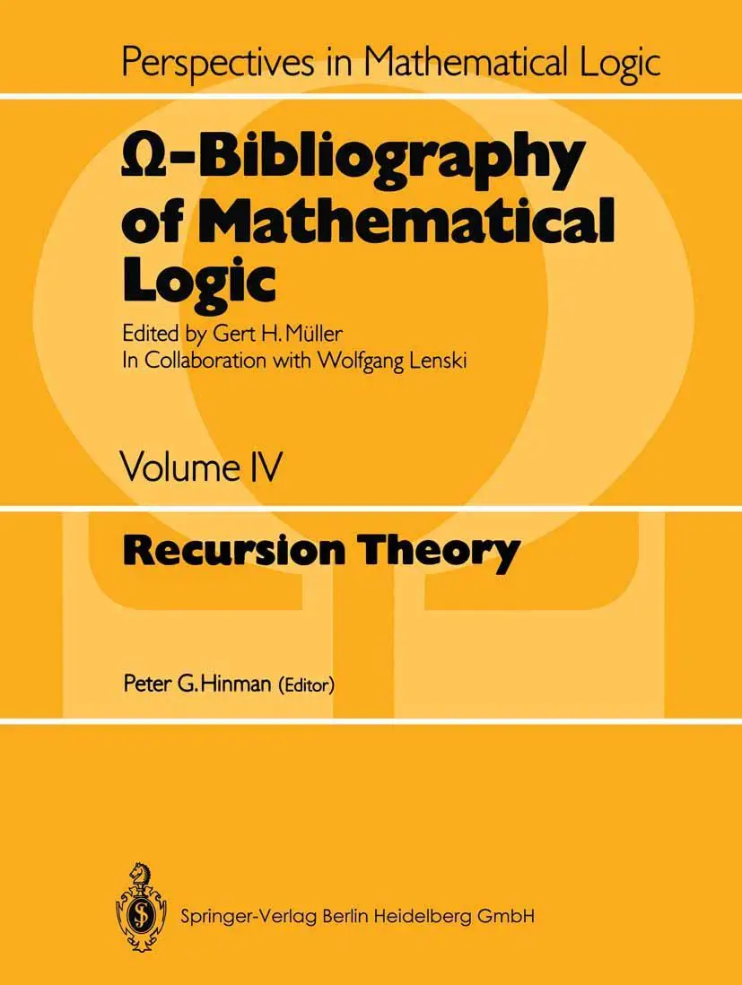 Cover: 9783662090633 | ¿-Bibliography of Mathematical Logic | Recursion Theory | Hinman | xlv