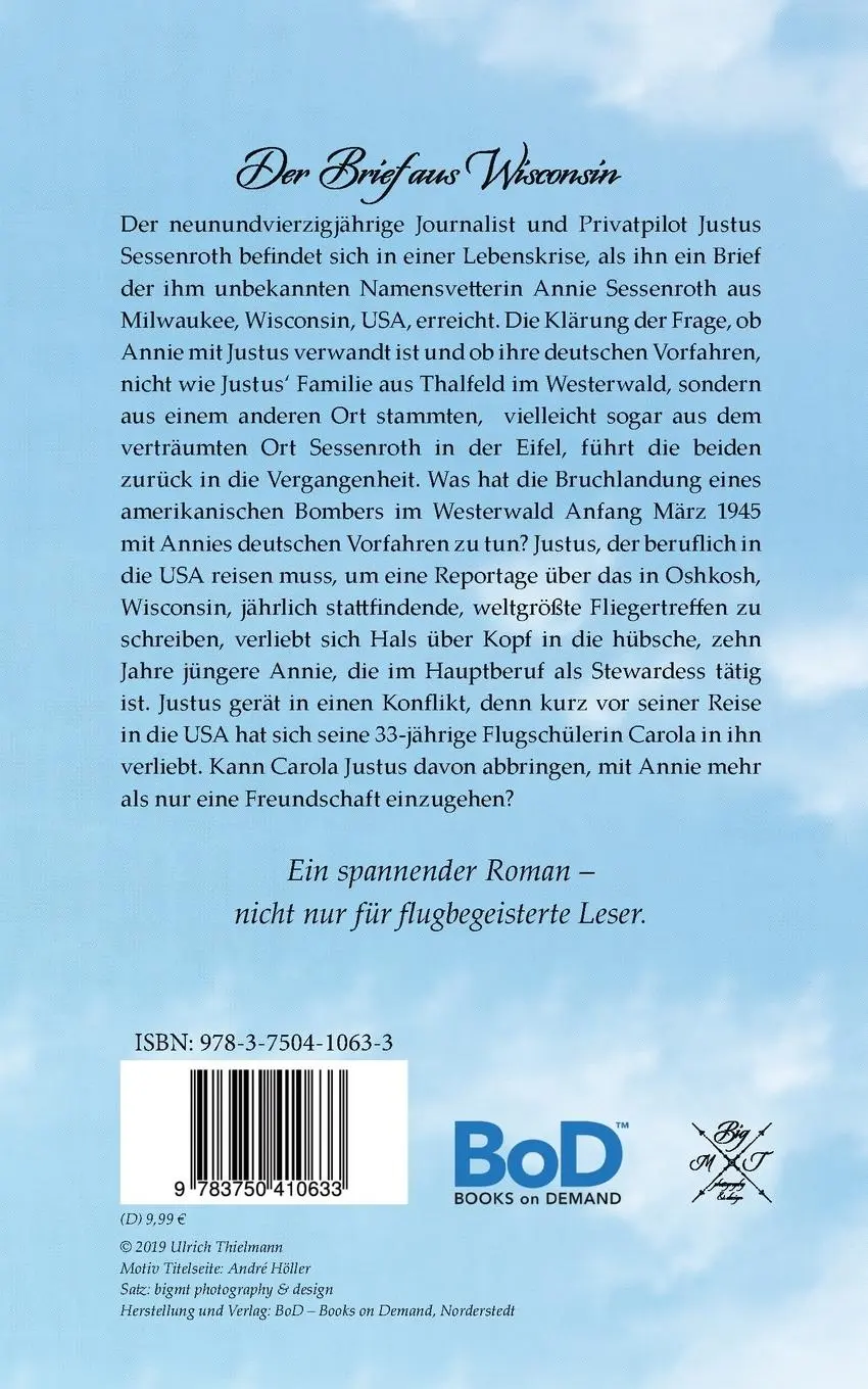 Rückseite: 9783750410633 | Der Brief aus Wisconsin | Ulrich Thielmann | Taschenbuch | 252 S.