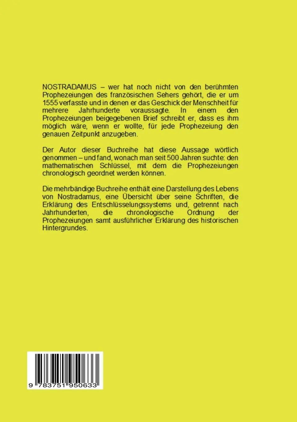 Rückseite: 9783751950633 | Ein Visionär von Gott inspiriert - Nostradamus | Religionskriege
