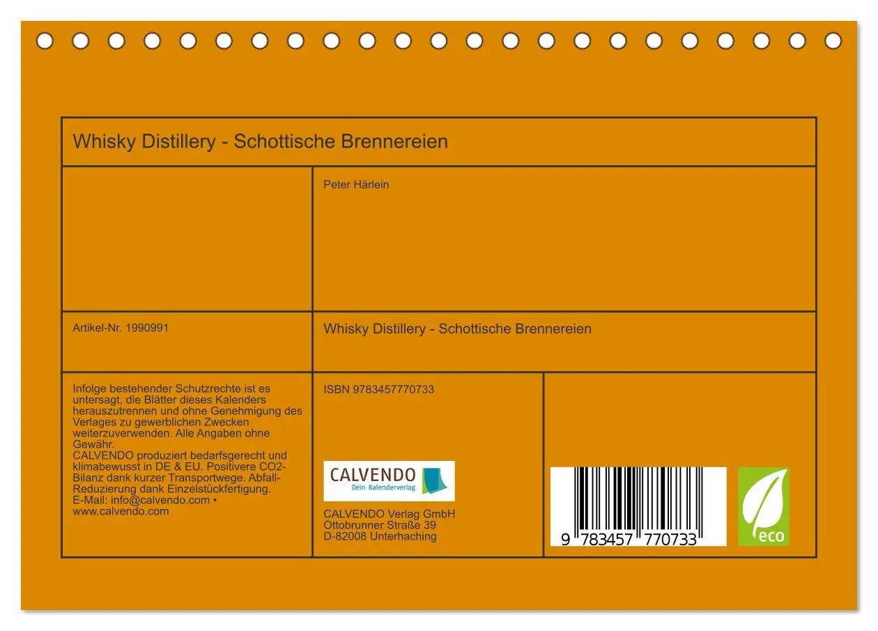 Bild: 9783457770733 | Whisky Distillery - Schottische Brennereien (Tischkalender 2026 DIN...