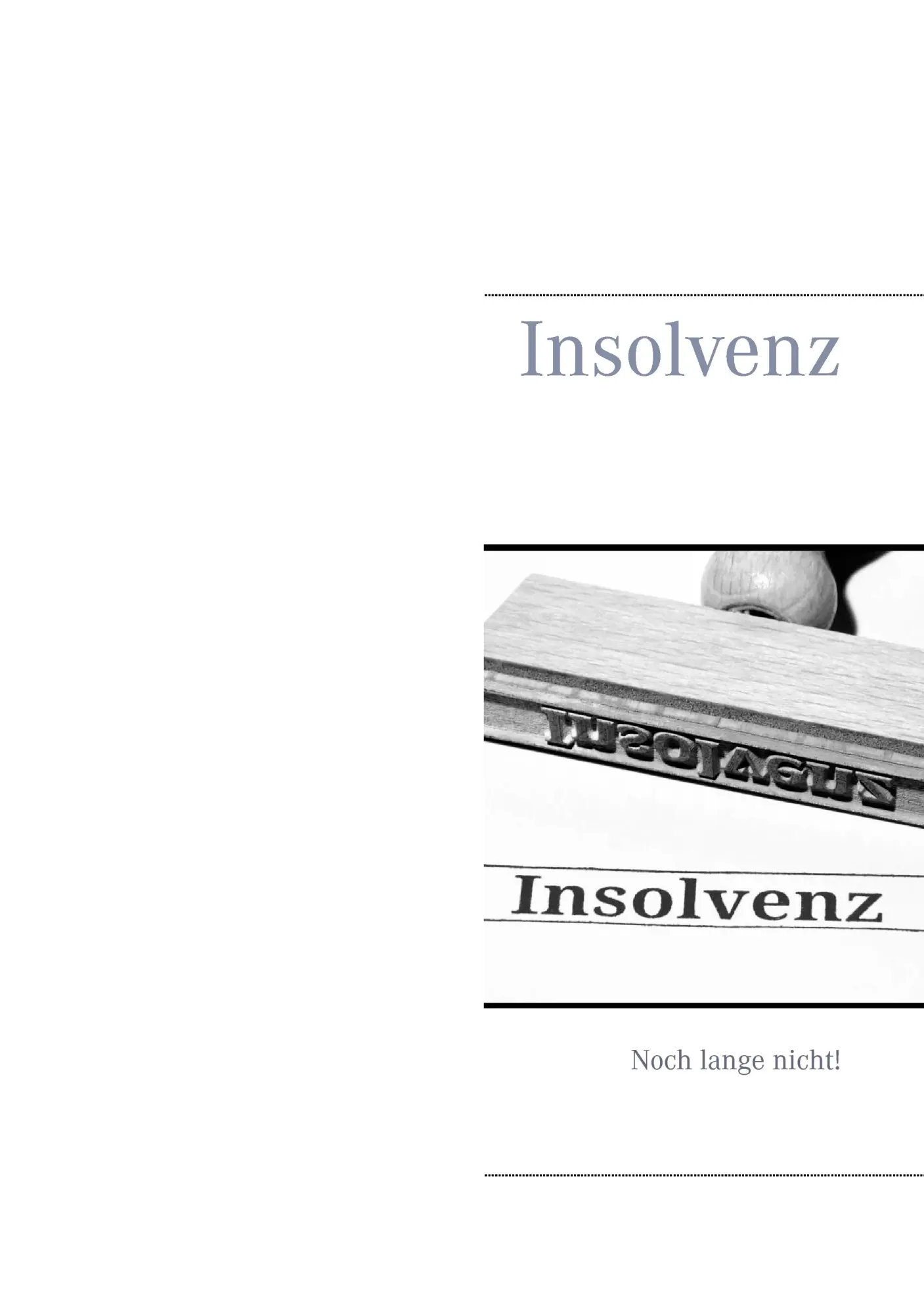 Cover: 9783735720733 | Insolvenz | Noch lange nicht! | J. W. Anderes | Taschenbuch | 52 S.