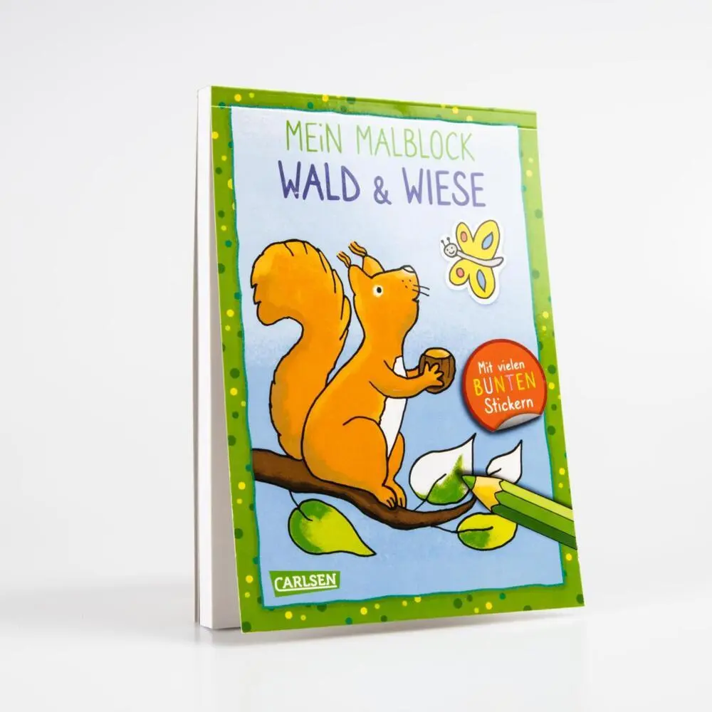 Rückseite: 9783551190833 | Mein Malblock: Wald und Wiese | Mit vielen bunten Stickern | Mensing