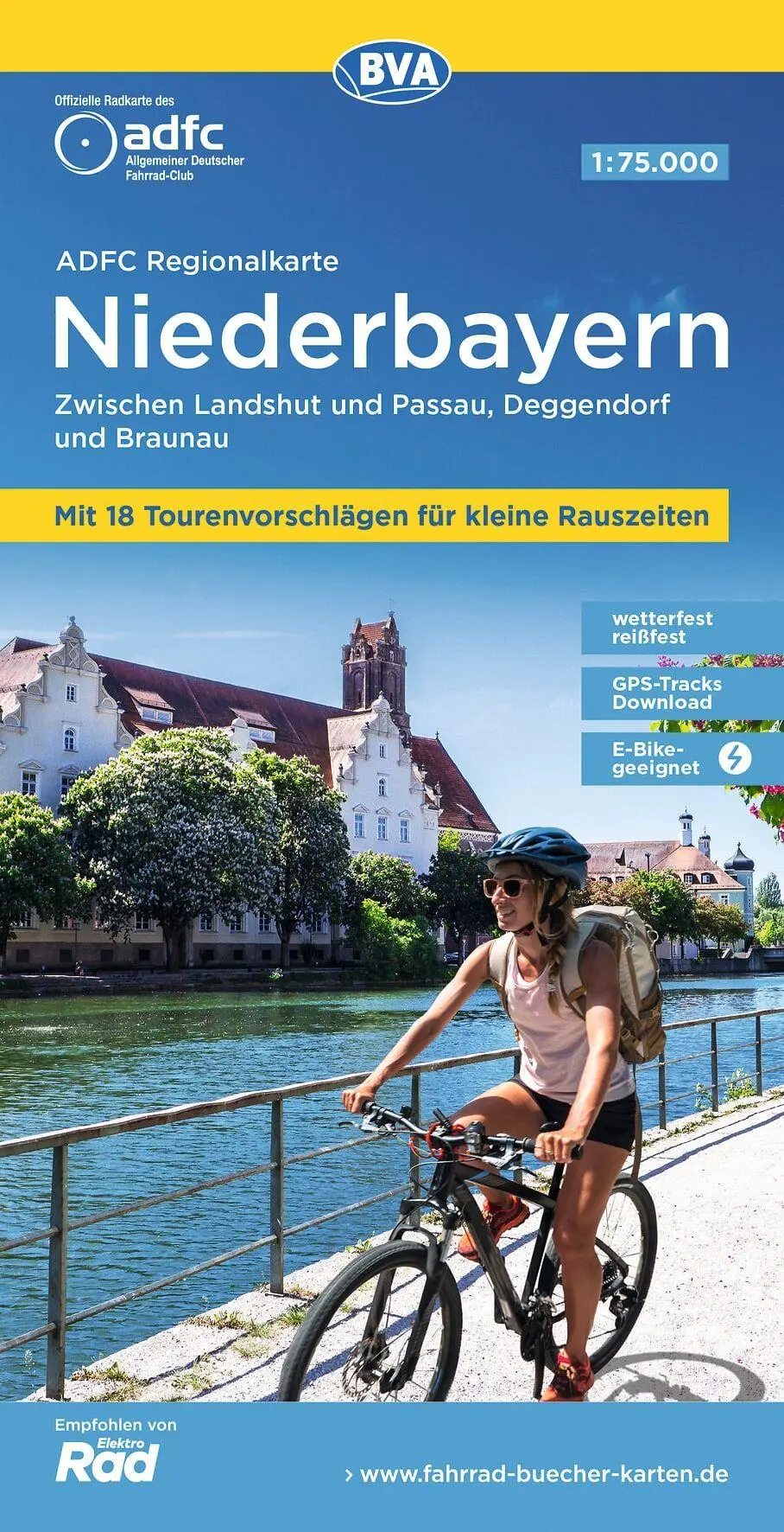 Cover: 9783969900833 | ADFC-Regionalkarte Niederbayern, 1:75.000, mit...