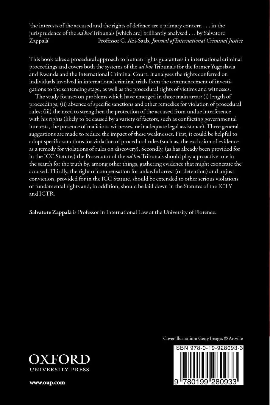 Rückseite: 9780199280933 | Human Rights in International Criminal Proceedings | Salvatore Zappala