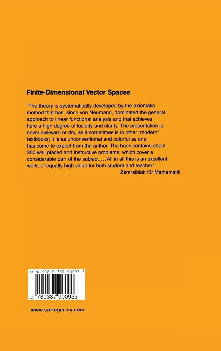 Rückseite: 9780387900933 | Finite-Dimensional Vector Spaces | P. R. Halmos | Buch | viii