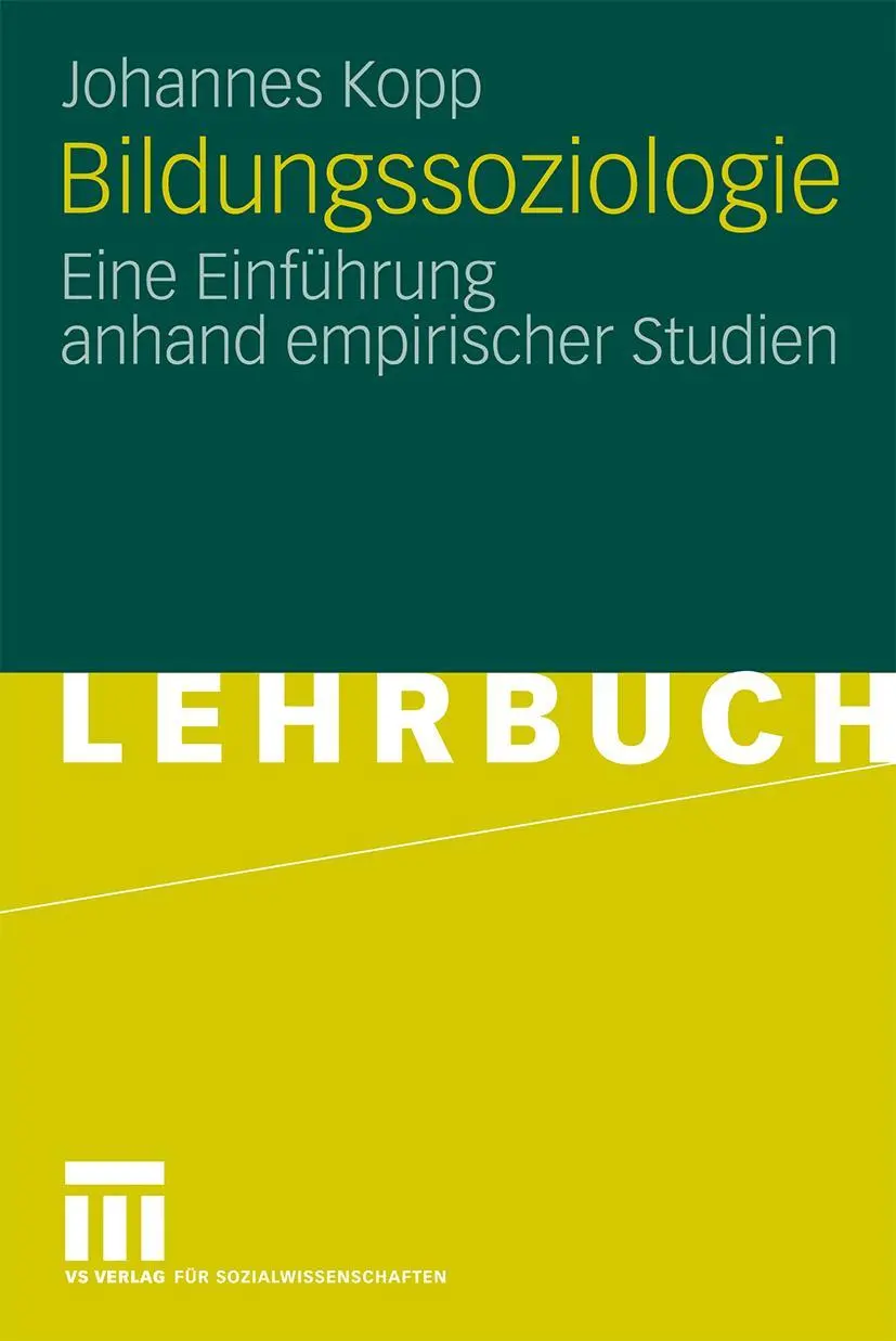 Cover: 9783531140933 | Bildungssoziologie | Eine Einführung anhand empirischer Studien | Kopp