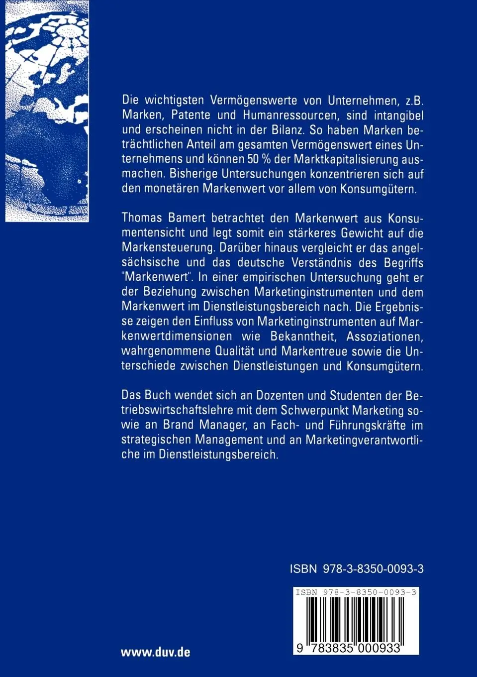Rückseite: 9783835000933 | Markenwert | Thomas Bamert | Taschenbuch | xxi | Deutsch | 2005