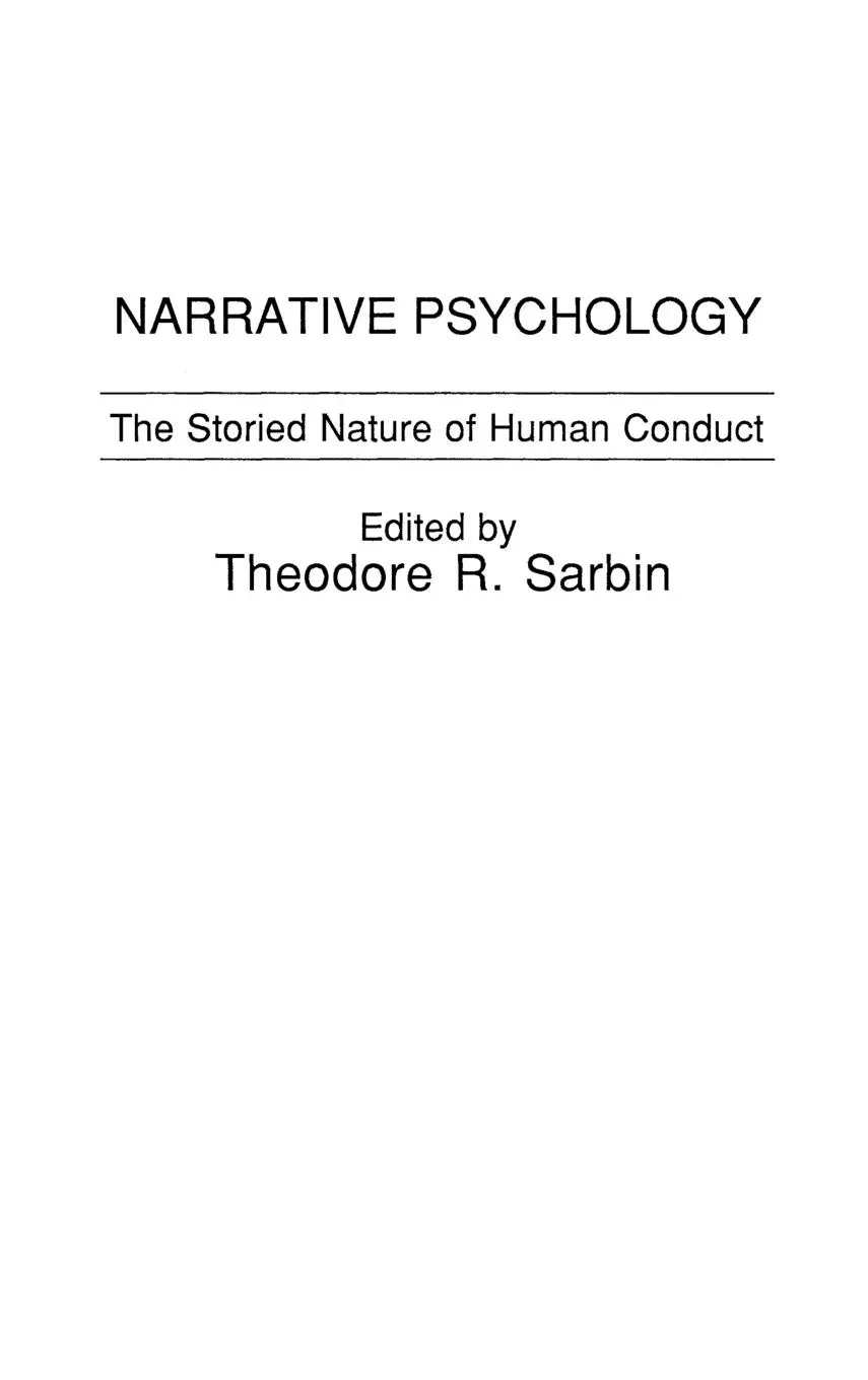 Cover: 9780275921033 | Narrative Psychology | The Storied Nature of Human Conduct | Sarbin