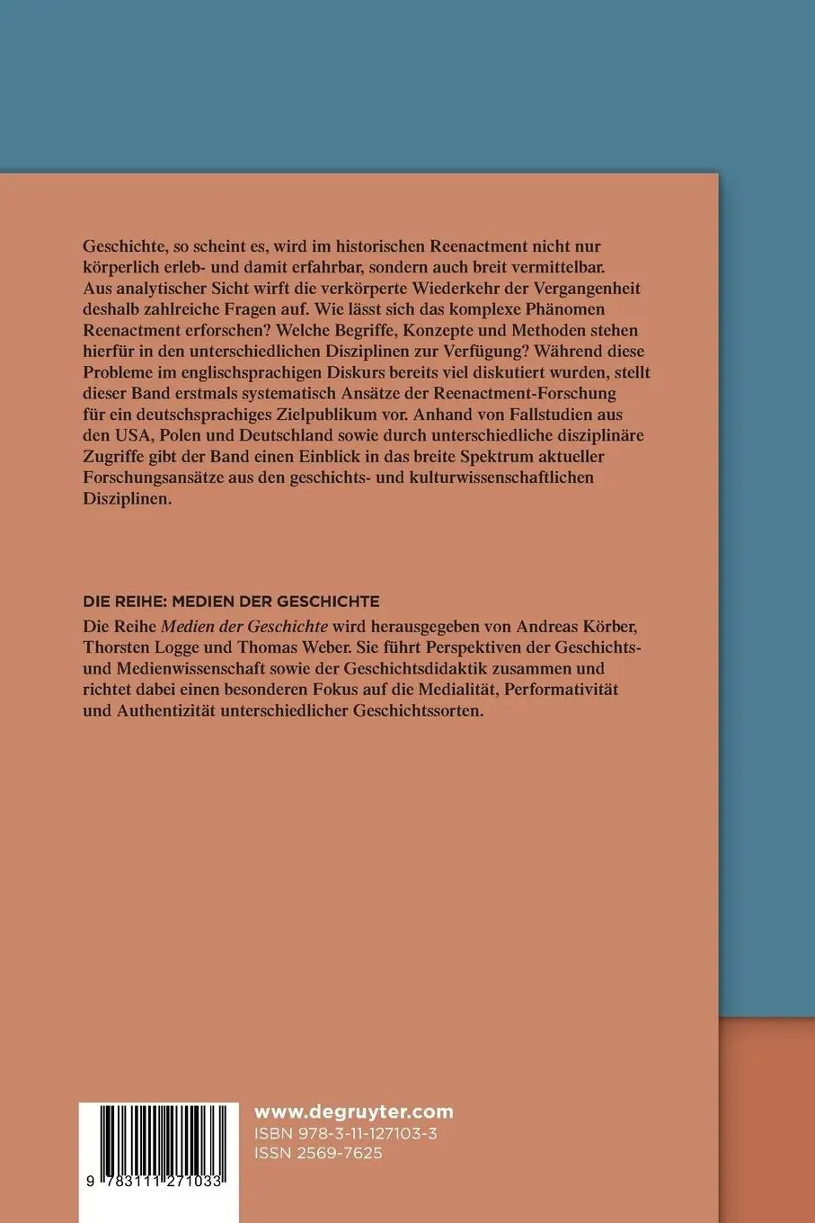 Rückseite: 9783111271033 | Historisches Reenactment | Juliane Tomann (u. a.) | Taschenbuch | VI