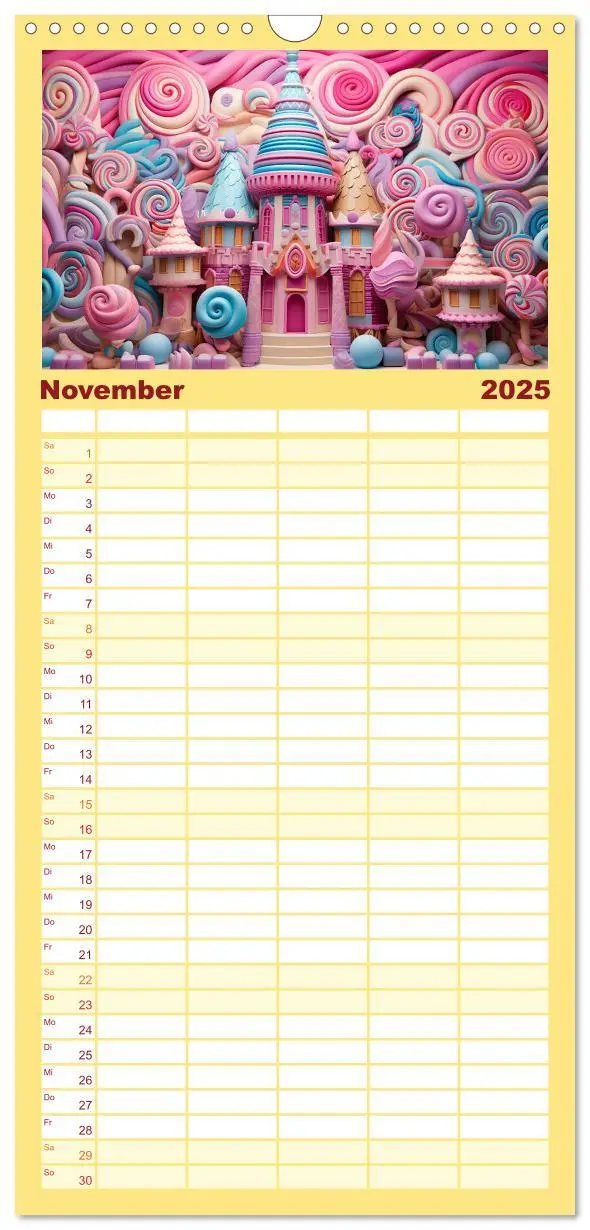 Bild: 9783457191033 | Familienplaner 2025 - Zuckerträume im Candyland mit 5 Spalten...