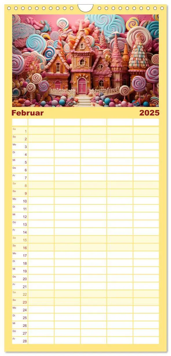 Bild: 9783457191033 | Familienplaner 2025 - Zuckerträume im Candyland mit 5 Spalten...