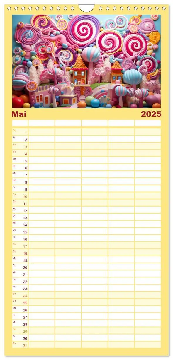 Bild: 9783457191033 | Familienplaner 2025 - Zuckerträume im Candyland mit 5 Spalten...