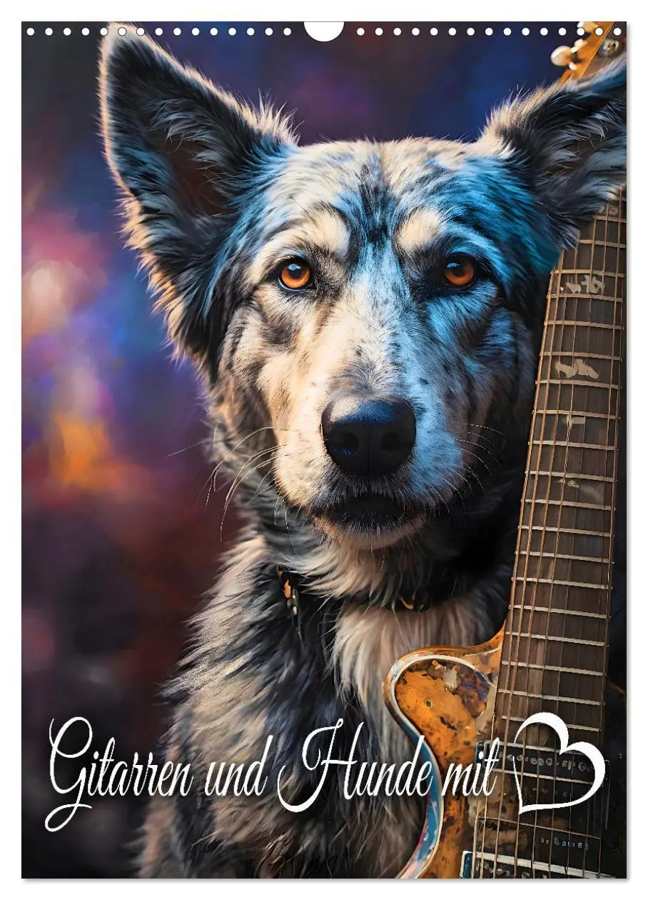 Cover: 9783457261033 | Gitarren und Hunde mit Herz (Wandkalender 2026 DIN A3 hoch),...