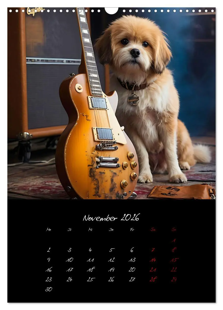 Bild: 9783457261033 | Gitarren und Hunde mit Herz (Wandkalender 2026 DIN A3 hoch),...