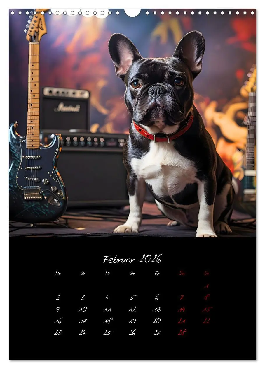 Bild: 9783457261033 | Gitarren und Hunde mit Herz (Wandkalender 2026 DIN A3 hoch),...