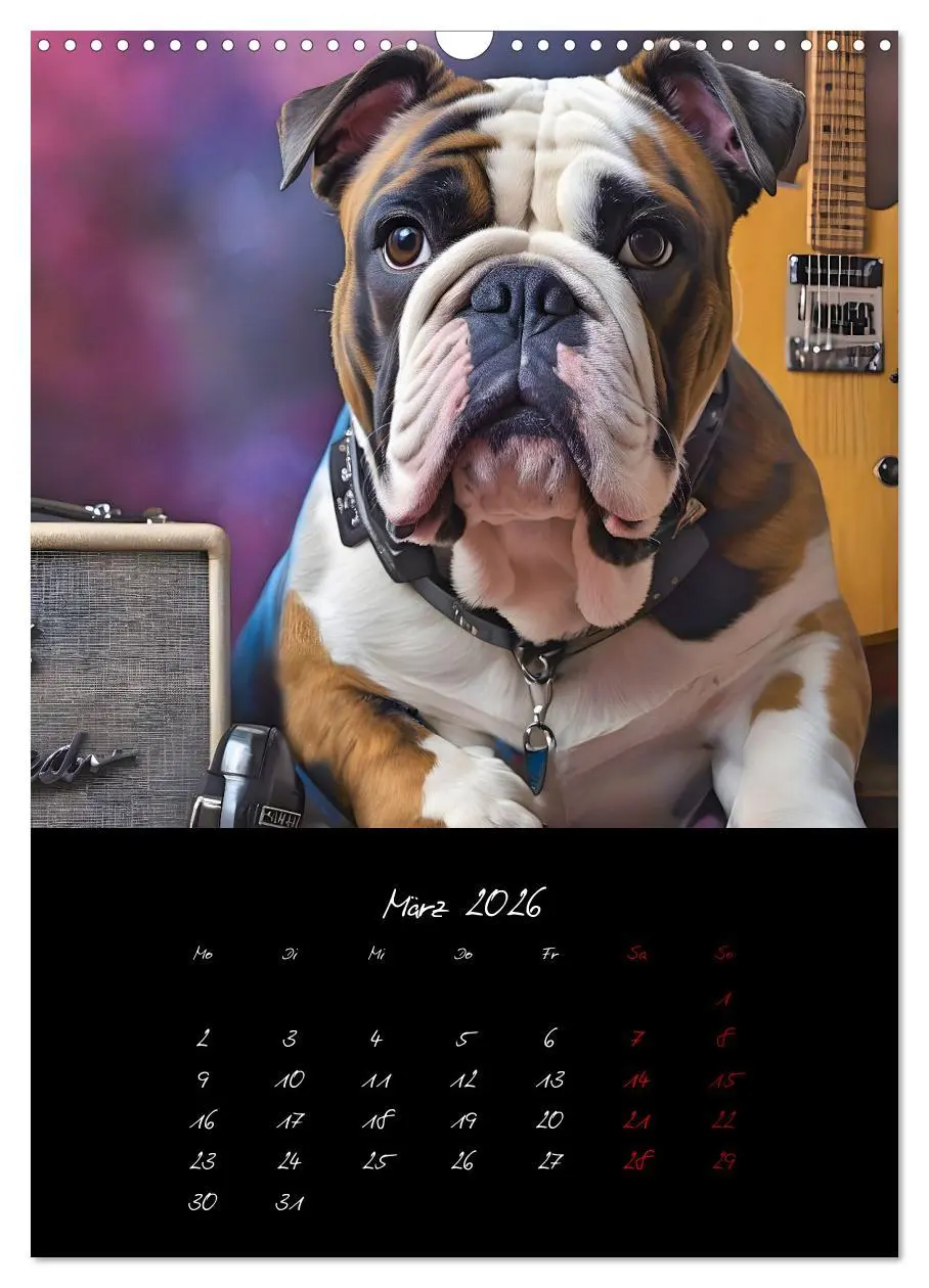 Bild: 9783457261033 | Gitarren und Hunde mit Herz (Wandkalender 2026 DIN A3 hoch),...